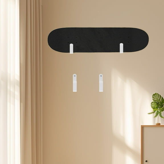 Clispeed 4Set White Skateboard Hanging Hook Wall Mount for Organized Storage