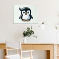 thumbnail image 5 of YILUYINQING Cute Penguin Wall Decor Art Canvas Prints for Bedroom Kitchen Modern Home Decor, Ready To Hang Room Art 16x12in, 5 of 6