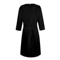 thumbnail image 6 of LISTHA Women's Fall 3/4 Sleeve Midi Dresses Casual Formal Church Wedding Guest Work Clothes Black M, 6 of 6