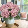thumbnail image 3 of Pink Hydrangea Artificial Flowers Large Artificial Hydrangeas Silk Flowers for Home Decor Indoor Wedding Flowers Bouquets Faux Flowers Kitchen Centerpiece Table Decorations, 3 of 8