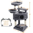 thumbnail image 4 of Alden Design 46" Multilevel Cat Tree with Basket Condo Scratching Posts, Dark Gray, 4 of 9