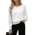 thumbnail image 4 of Women's Sequin Formal Long Sleeve Chiffon Shirt Blouse, 4 of 4