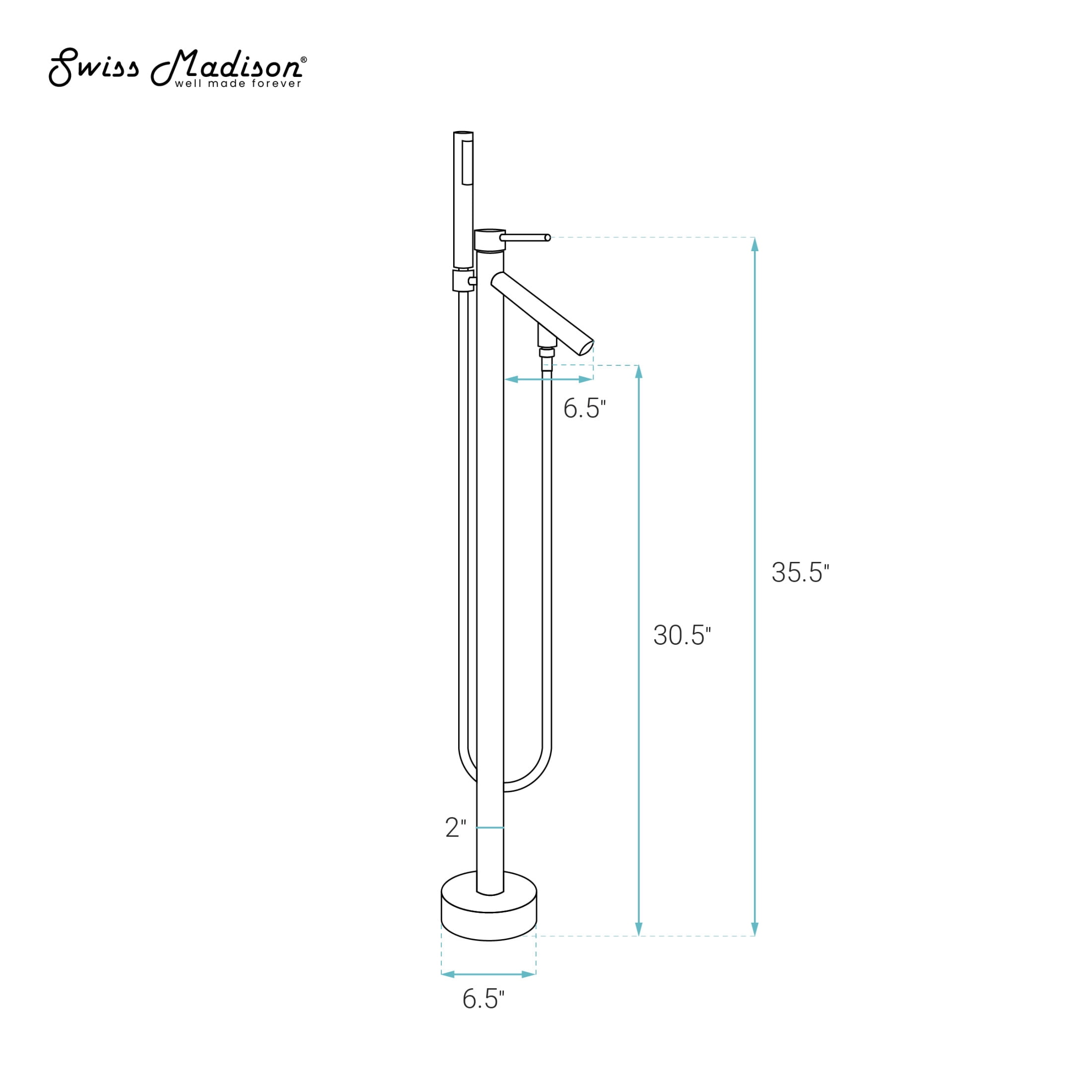 Plaisir Freestanding Bathtub Faucet in Chrome