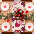 thumbnail image 4 of Christian Valentines Day Cross Table Runner, Religious Pink Red Love Hearts Kitchen Dining Table Decoration, Anniversary Wedding Burlap Indoor Outdoor Home Decor Party Supply 13.8 x 71 Inches, 4 of 6