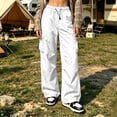 thumbnail image 4 of Women's Cargo Pants Loose Straight Leg with Large Pockets Casual Utility, 4 of 6