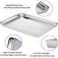 thumbnail image 3 of Stainless Steel Baking Sheets Non Toxic, Healthy Mirror Finish Rust Free Pans, Easy Clean Heavy Duty Multi Use Baking Trays, Silver Size Small Set Of 2, 3 of 6