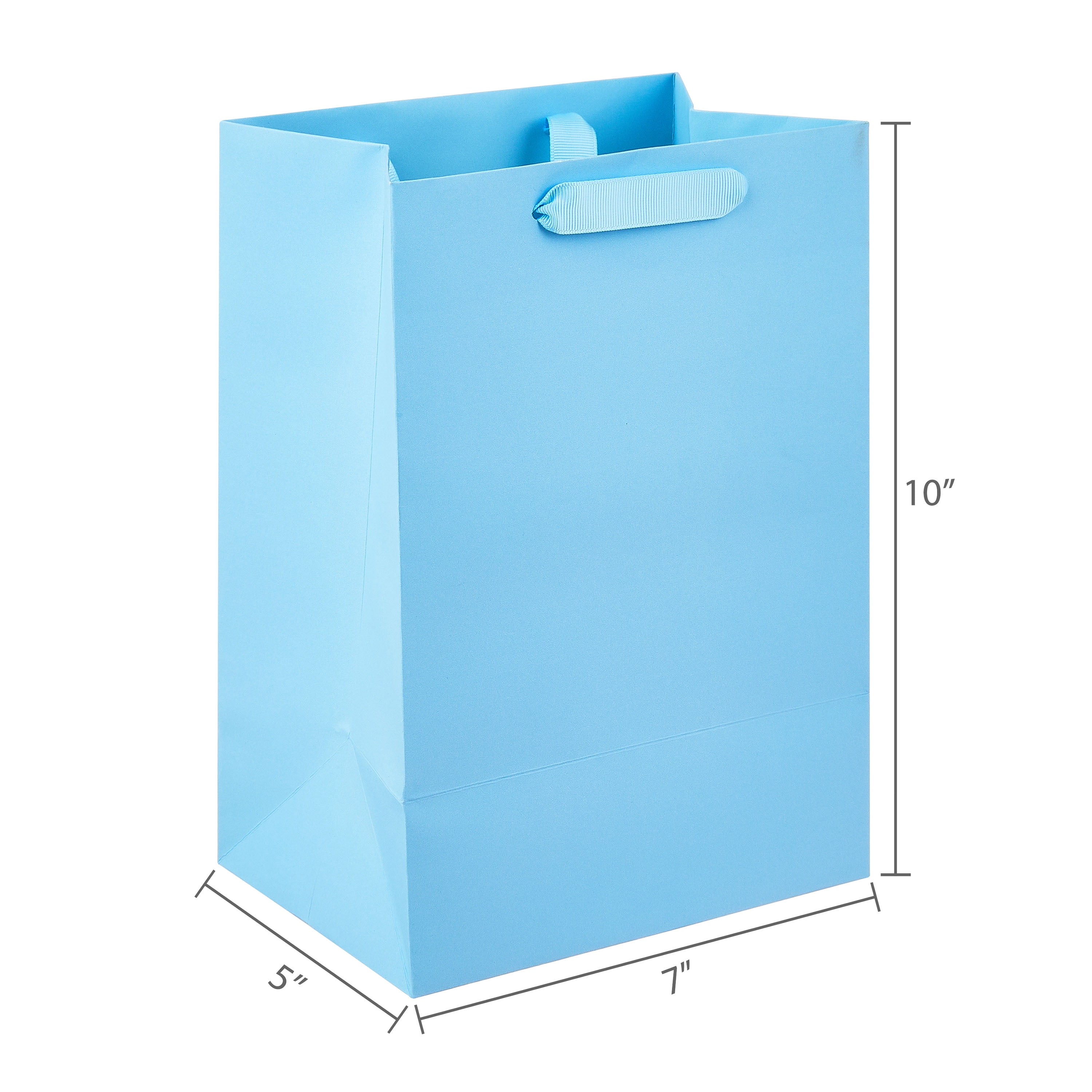 Large Light Blue Gift Bags, 7" x 10", 3 Count, by Way To Celebrate