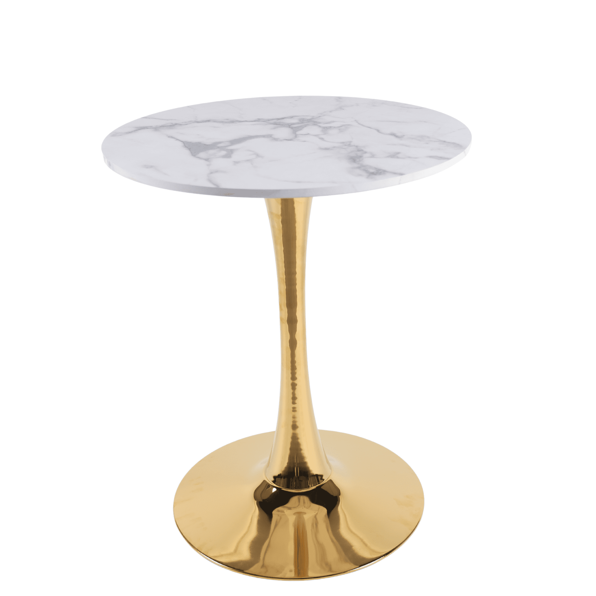 Euroco 23.6" Round Dinning Table for 2-4,Modern Kitchen Table with Metal Pedestal Base & Tulip Design for Dining, Tea & Lounge,White