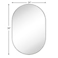 thumbnail image 5 of TEHOME Brushed Nickel Oval Bathroom Mirror, 24x36 Inches, Capsule Pill Shaped, 5 of 6