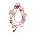 thumbnail image 4 of Llavero con cuentas, juguete coleccionable, teléfono y lazo, decoración para coche. Rosa, 4 of 9