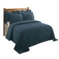 thumbnail image 3 of Better Trends 3-Piece Full/Double Bedspread Set 100% Cotton Chenille, Soft & Cozy Stripe Pattern, All-Season Bedding, Machine Washable (Teal) Jullian Collection, 3 of 6