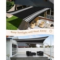 thumbnail image 3 of Black Striped Sun Shade Sail 12'x16' Rectangle Outdoor Shade Canopy, Farmhouse Black White Stripes Porch Shades Outdoor Sun Blocking Screen, Sunshade Cloth Covers for Patio/Deck/Garden, 3 of 5