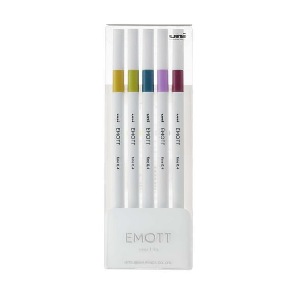 EMOTT Fineliner Pen Set #8, 5-Colors, Retro