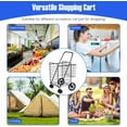 thumbnail image 3 of Safeplus Foldable Shopping Cart, Heavy Duty Utility Cart with Rolling Swivel Wheels&Double Basket, Grocery Cart for Grocery Laundry Book Luggage Travel, 3 of 8