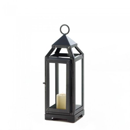Patio Candle Lanterns Decorative Outdoor Small Slate Black Metal