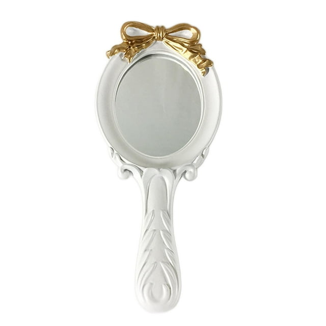 Espejo vintage , espejo de maquillaje de princesa , lindo espejo , espejo de forma ovalada , Blanco Colco espejo cosmético
