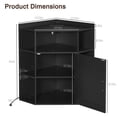 thumbnail image 4 of VECELO Corner Storage Cabinet with Charging Station, 34" H Corner Shelf with Barn Door & Adjustable Shelves, Space Saving Bookshelf for Bedroom, Living Room, Black, 4 of 11