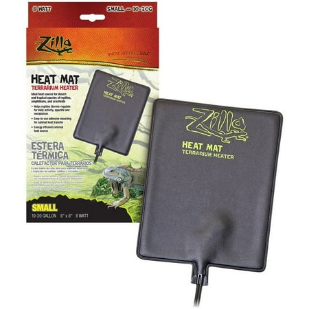 Zilla Heat Mat Terrarium Heater Small - 8 Watt - 10-20 Gallon Tanks - (6" x 8")