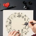thumbnail image 3 of Calligraphic Drawing Paper Chinese Calligraphy for Handmade Card Rice Papers Round Vintage White, 3 of 6