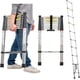 thumbnail image 1 of Escalera Telescópica de 3.8 Metros 10 Escalones Escalera Recta de Aluminio Soporta 150 kg Plegable De retracción Multiusos Extensible Compacta y Portátil Bloqueo De Escalón, 1 of 4