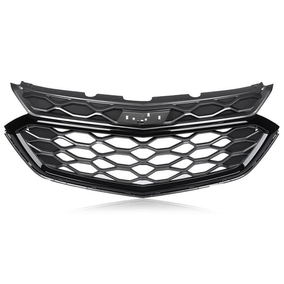 CROSSDESIGN Front Upper & Lower Bumper Grille Set Black Fit for 2018-2020 Chevy Equinox Sport