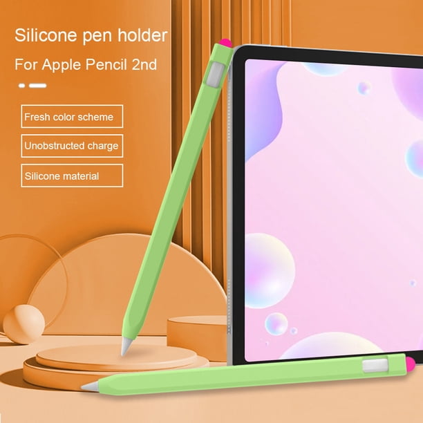 Estuche De Silicona Para Bolígrafos. Funda para estuche de bolígrafo, cubierta antiarañazos para Apple Pencil 2nd, color verde