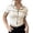 Beige Shirts, variant on CAIVO Women's Casual Short Sleeve Button Down Shirt With Classic Collar And Black Trim Pure Color Summer Blouse Leisure Back To School Tops