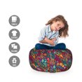 thumbnail image 2 of Colorful Storage Toy Bag Chair, Oriental Design of Botanical Items Eyes and Geometric Shapes Feels, Stuffed Animal Organizer Washable Bag, Small Size, Multicolor, by Ambesonne, 2 of 3