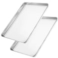 thumbnail image 3 of Baking Sheet Set Of 2 - Stainless Steel Cookie Pan  Size 16 X 12 1 Inch Non & Heavy Duty Mirror Finish Rust Free Easy Clean, 3 of 7