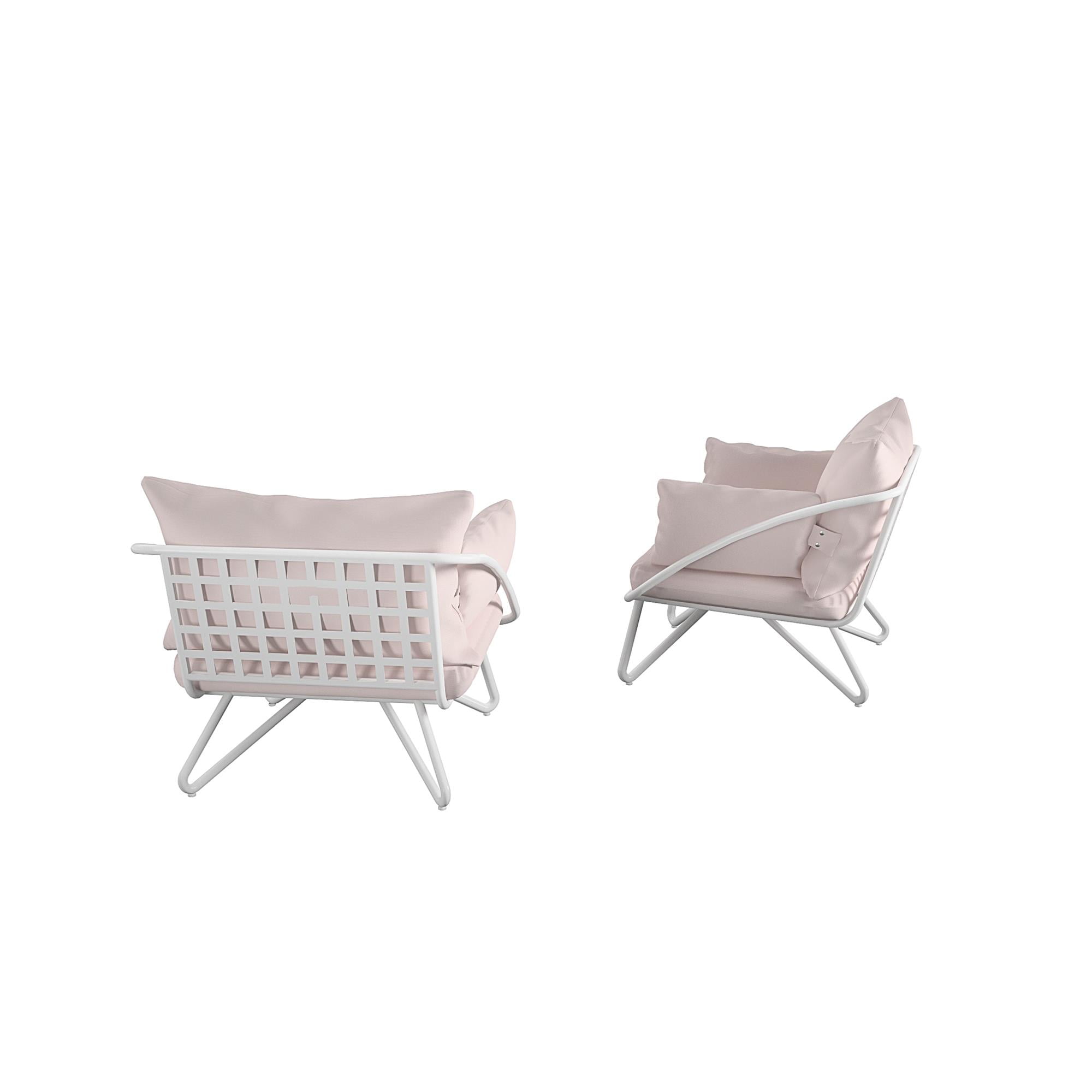 Novogratz Poolside Gossip Teddi Outdoor Lounge Chairs 2 Pack Rosewater Walmart
