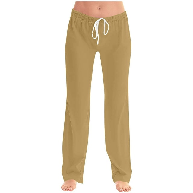 FAIWAD Pantalon de Pyjama Femme Décontracté Confortable Ample Pantalon de Maison Extensible à Cordon Bas de Pyjama Pantalon Tenue d'Intérieur