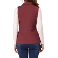 thumbnail image 3 of INSPIRE CHIC Women's Zip Up Vest Sleeveless Utility Anorak Outwear Cargo Jacket Drak Red M, 3 of 6