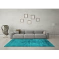 thumbnail image 3 of Ahgly Company Indoor Round Oriental Turquoise Blue Industrial Area Rugs, 4' Round, 3 of 4