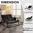 thumbnail image 4 of iooHug Grand patio Outdoor Rocking Chair, Oversized Papasan Rocking Chair 400 lbs, Modern Cozy Lounge Rocker Chair with Cushion for Balcony Porch, Patio, Living Room, Bedroom, Garden, Black, 4 of 7