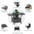 thumbnail image 3 of Outdoor Grill Table for Big Green Egg, Metal Grill Cart with 2 Folding Panels, Storage Box, Compatible with Large Green Egg, Big Joe, 3 of 8