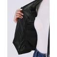 thumbnail image 5 of INSPIRE CHIC Women's Faux Leather Waistcoat V Neck Sleeveless Zipper Vintage Vest Jacket XS Black, 5 of 6