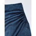 thumbnail image 3 of Women's High Waist Ruched Mini Skirt, Asymmetrical Hem Fitted Bodycon Skirt for Work, Office, Date Night & Everyday Wear, 3 of 5