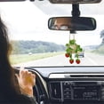 thumbnail image 4 of Car Plant Crochet Hanging Basket, Strawberry Plant Pendant, Car Rearview Mirror Ornament Penda, 4 of 5
