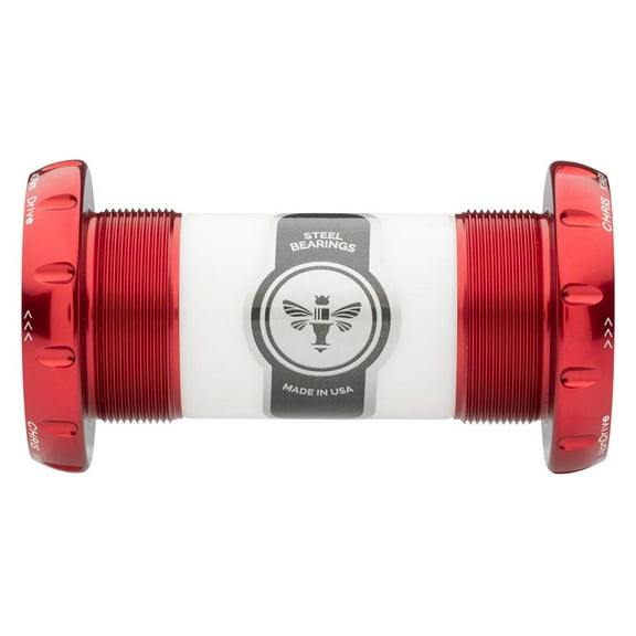 Chris King ThreadFit 30 Bottom Bracket Fit Kit 3 - English For 30mm Spindles Red