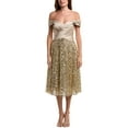 thumbnail image 3 of Theia womens  Brandy Sequin Cocktail Dress, 0, Gold, 3 of 4