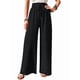 thumbnail image 2 of Pantalones de Salón de Pierna para Mujer, Cintura Alta, Ajustables, con Nudo de Lazo, Holgados. Negro M, 2 of 9