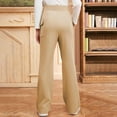 thumbnail image 5 of Girl Pants - Girls Flare Pants School Uniforms Bottoms High Waist Comfort Playwear - Girls Clothes,Color:02 Khaki,Size:7-8 Years, 5 of 9