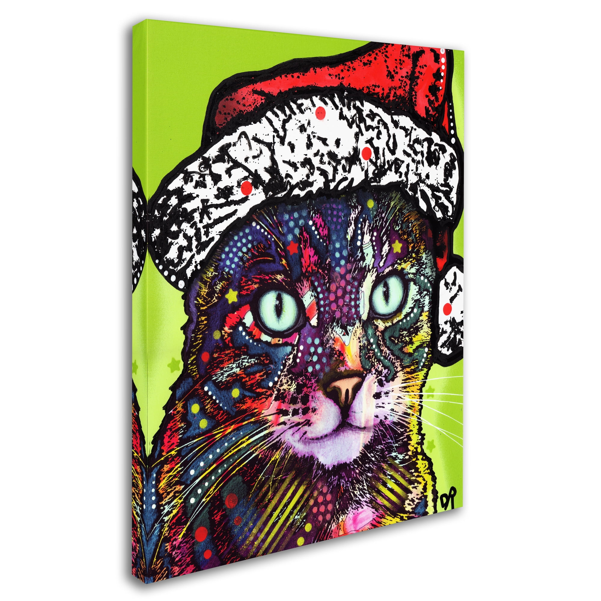 Trademark Fine Art 'Watchful Cat Christmas Edition' Canvas Art by Dean Russo