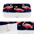 thumbnail image 4 of Flamingo Decorative PU Leather Earring and Jewelry Organizer Box with Removable Compartment, Portable, 4 of 6