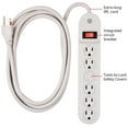 thumbnail image 2 of GE-branded 6 Grounded-Outlet Power Strip, 9 ft, White – 55253, 2 of 5