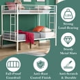 thumbnail image 3 of Netrum Twin over Twin Bunk Beds,Twin Bunk beds with Ladder & Guardrail,Metal Bunk Beds Frame with Bottom Storage Space for Adults Bedroom,Dorm,Guest Room,White, 3 of 9