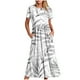 thumbnail image 4 of Vestido de Manga Corta para Mujeres Vestido de Verano de Cuello Redondo Impreso, Poliéster de Tamaño Verdadero Diario Y Vestido de Fiesta, 4 of 5