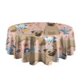 thumbnail image 5 of Bulldog Dog and Flower Florals Round Tablecloth 60"x60",Wrinkle Wipeable Table Cloth for Kitchen Dining Room Picnic Patio Party, 5 of 6