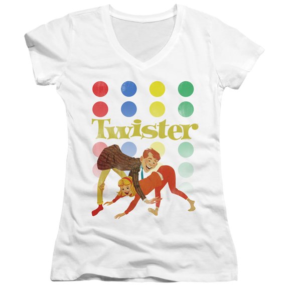 Twister Old School Twister Junior Women's V-Neck T-Shirt White