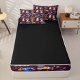 thumbnail image 4 of Erosebridal Cartoon Puppy Zipper Twin Comforter Sets with Fitted Sheet and 2 Pillowcases,Cute Dog Pattern Zipper Bedding Set For Girls,Black Reversible,4pcs, 4 of 7